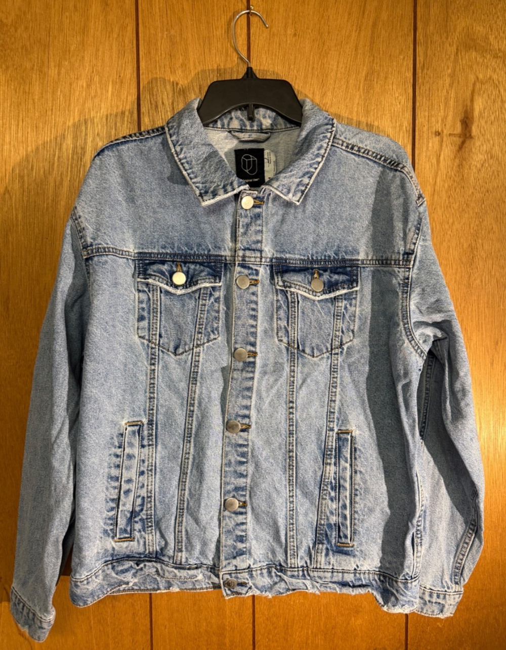 Original Use Men's Denim Jacket Medium Blue Oversized Button Front Trucker